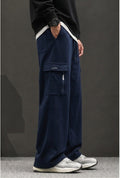 Men's Zip-Pocket Blue Casual Cargo Trousers | Elite Garments