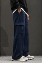 Men's Zip-Pocket Blue Casual Cargo Trousers | Elite Garments