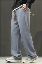 Men's Casual Drawstring Straight-Leg Trousers in Grey | Elite Garments