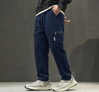 Men's Zip-Pocket Blue Casual Cargo Trousers | Elite Garments