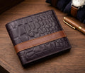 Crocodile Texture Accent Leather Wallet | Elite Garments