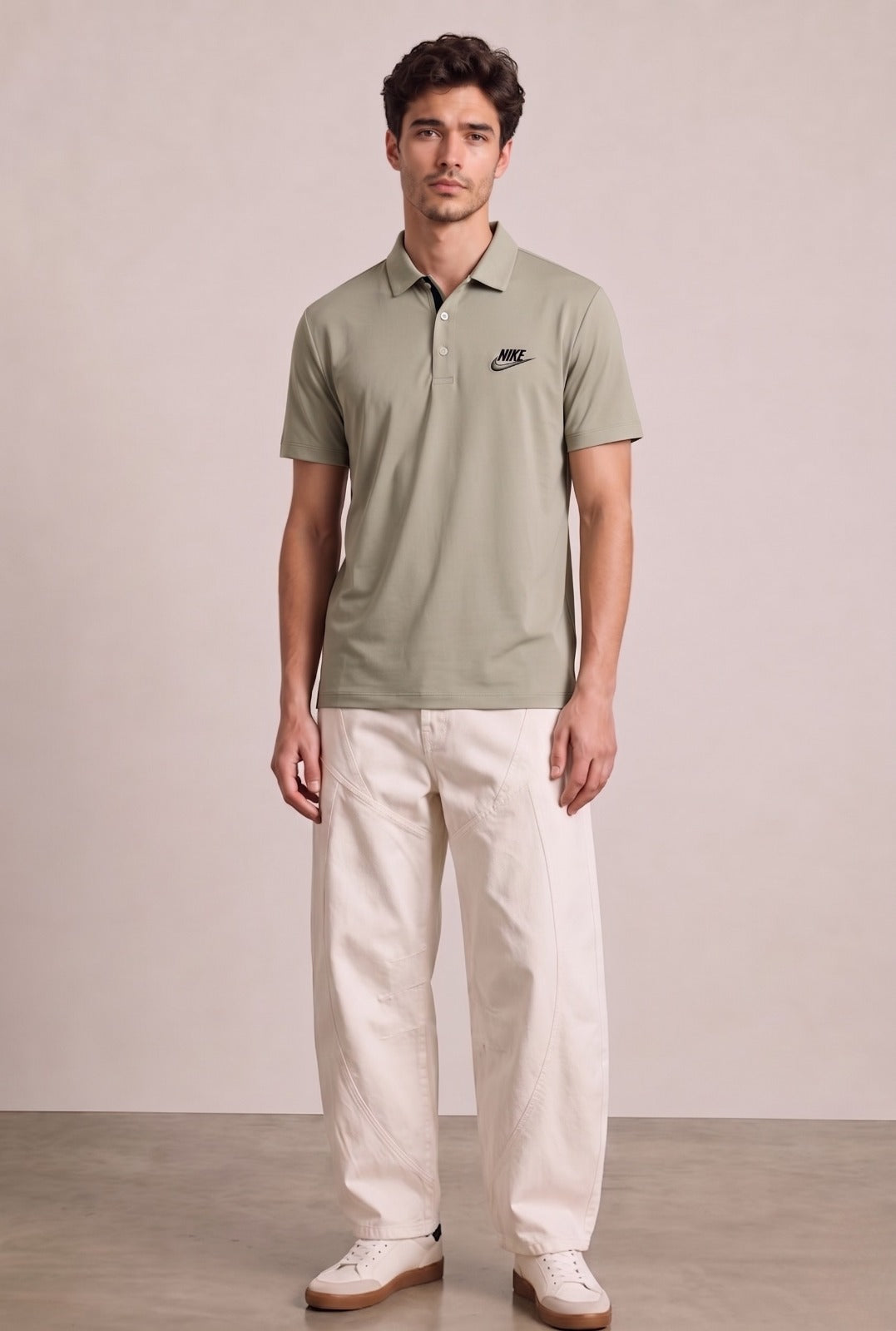 Nike Sportswear Men's Embroidered Logo Polo T-Shirt – Light Sage | Elite Garments