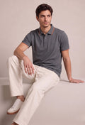 Hugo Boss Men's Short-Sleeve Polo – Dark Grey with Orange Trim | Elite Garments