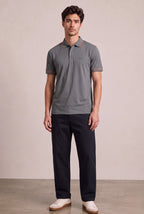 Hugo Boss Men's Short-Sleeve Polo – Dark Grey with Orange Trim | Elite Garments