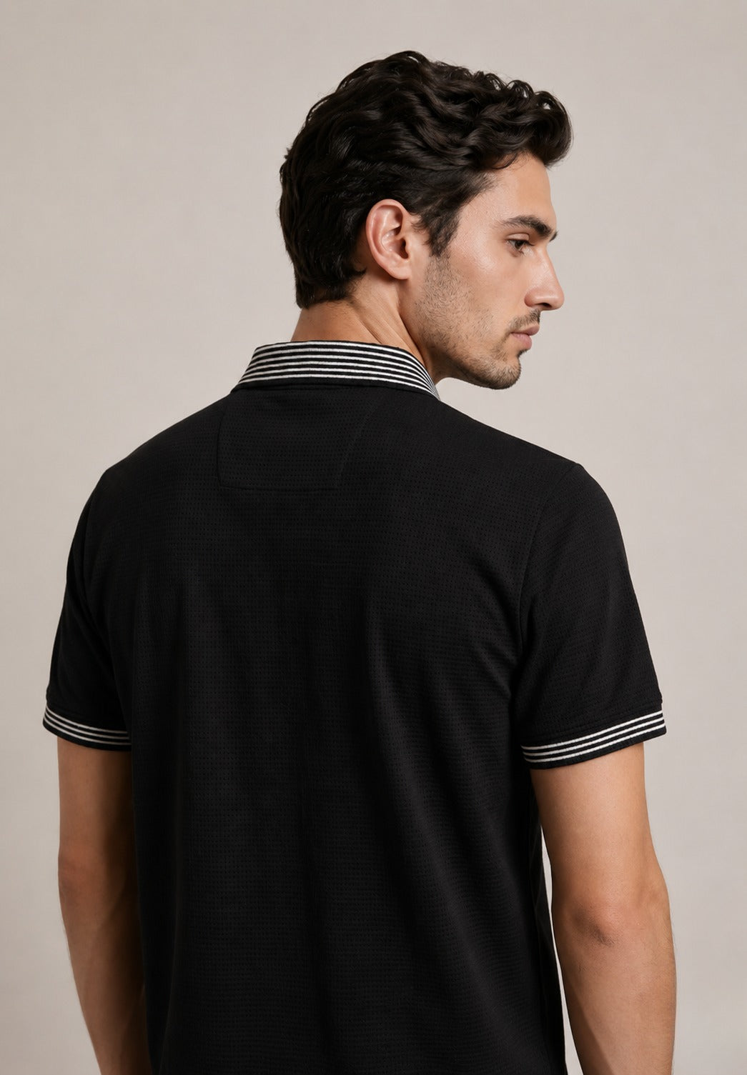 Hugo Boss Men's Short-Sleeve Polo – Black with Orange Trim | Elite Garments