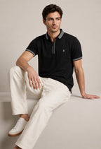 BOSS Men's Tipped Collar Polo Shirt – Black / Orange | Elite Garments