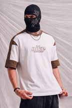 Nike Sportswear Oversized Streetwear Graphic Tee – Off-White & Brown | Elite Garments
