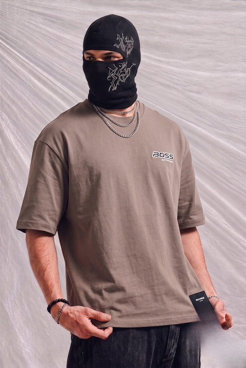 BOSS Men's Heavyweight Cotton Oversized T-Shirt – Taupe | Elite Garments