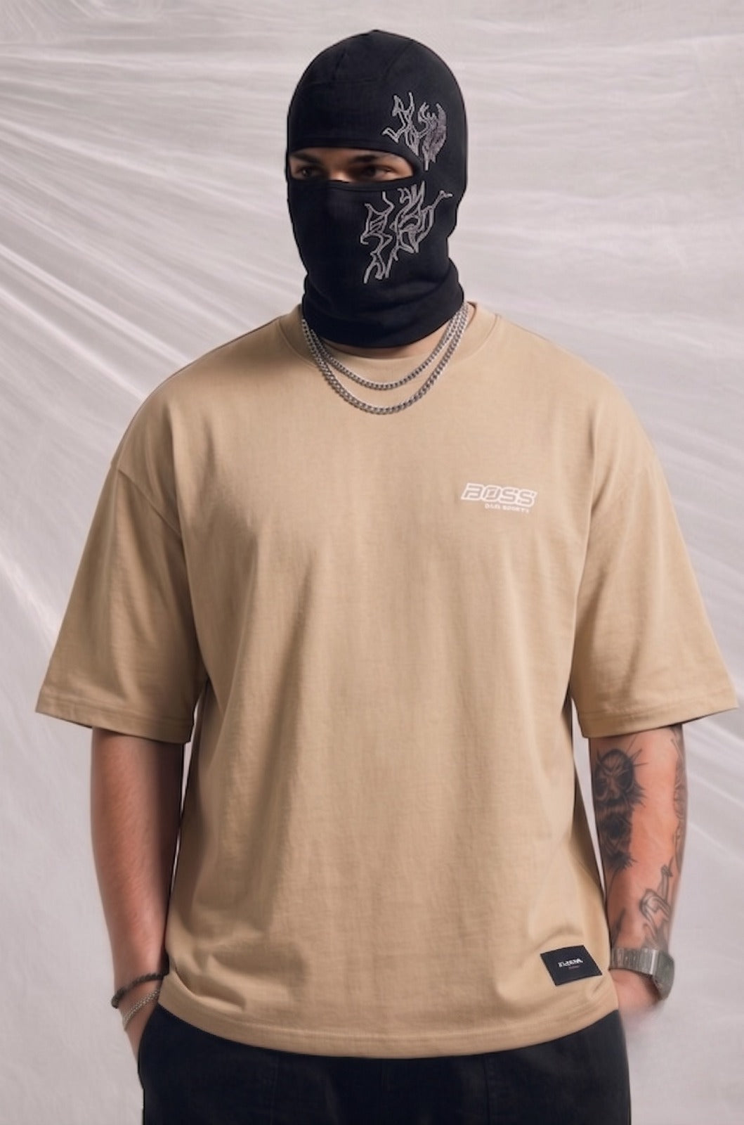 BOSS Men's Heavyweight Cotton Oversized T-Shirt – Tan | Elite Garments