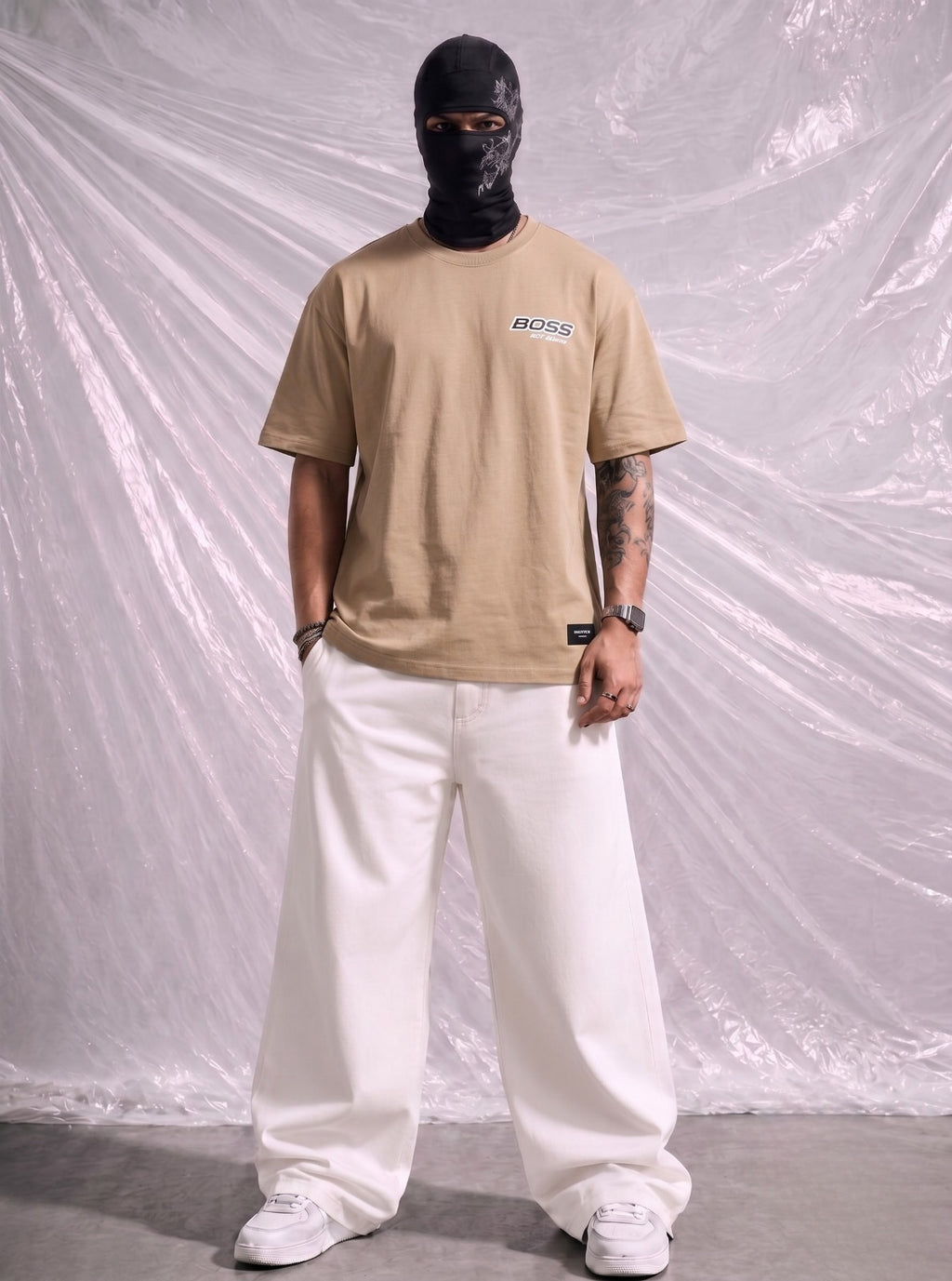 BOSS Men's Heavyweight Cotton Oversized T-Shirt – Tan | Elite Garments