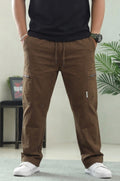 Men's Zip-Pocket Brown Casual Cargo Trousers | Elite Garments