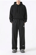 Men's Classic Black Drawstring Straight-Leg Trousers | Elite Garments