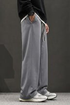 Men's Casual Drawstring Straight-Leg Trousers in Grey | Elite Garments