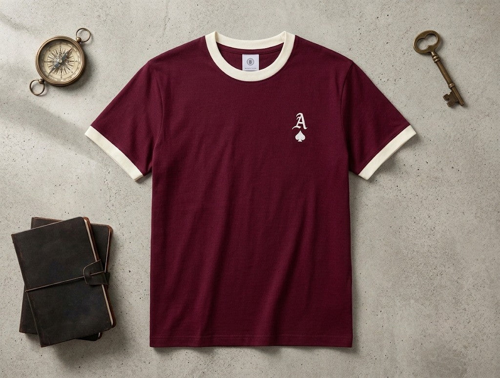 Relaxed Fit Cotton T-Shirt with Chest Playing Card Embroidery | Elite Garments